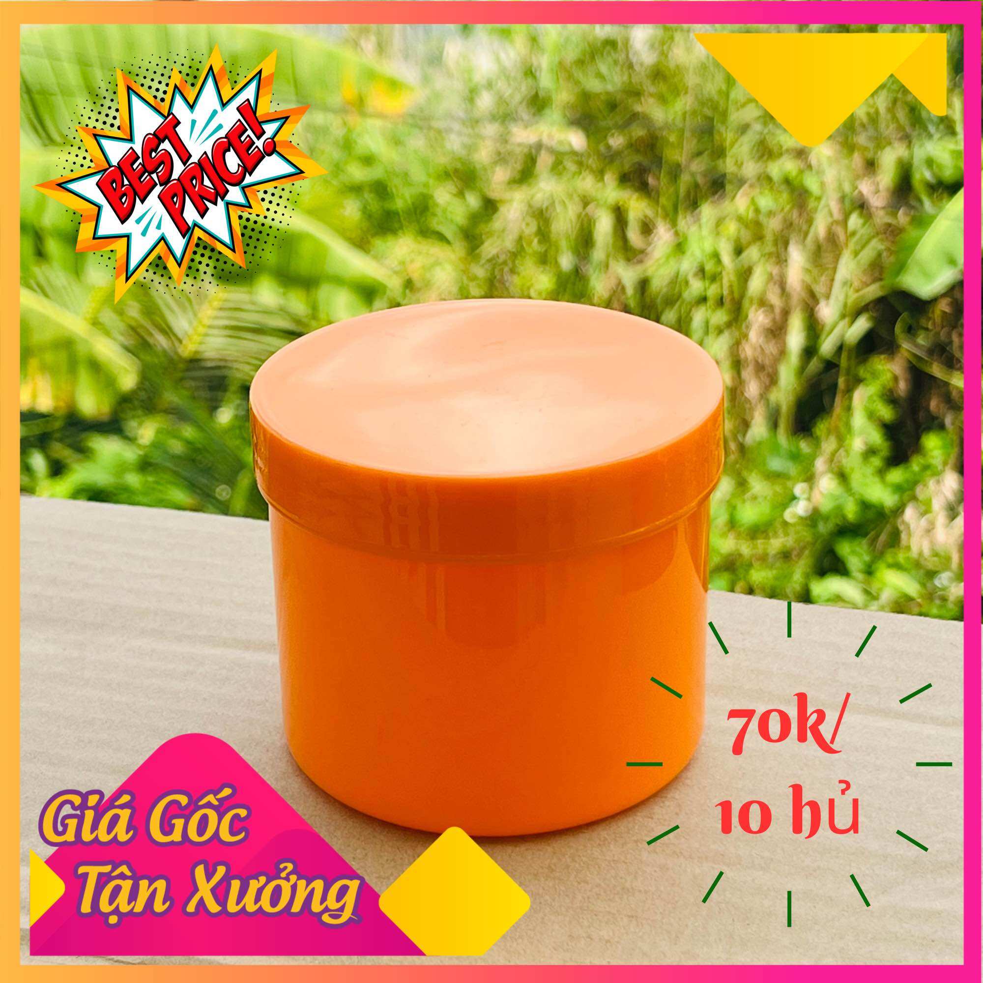 Combo 10 hủ K500_đủ màu_có nắp lót chống tràn