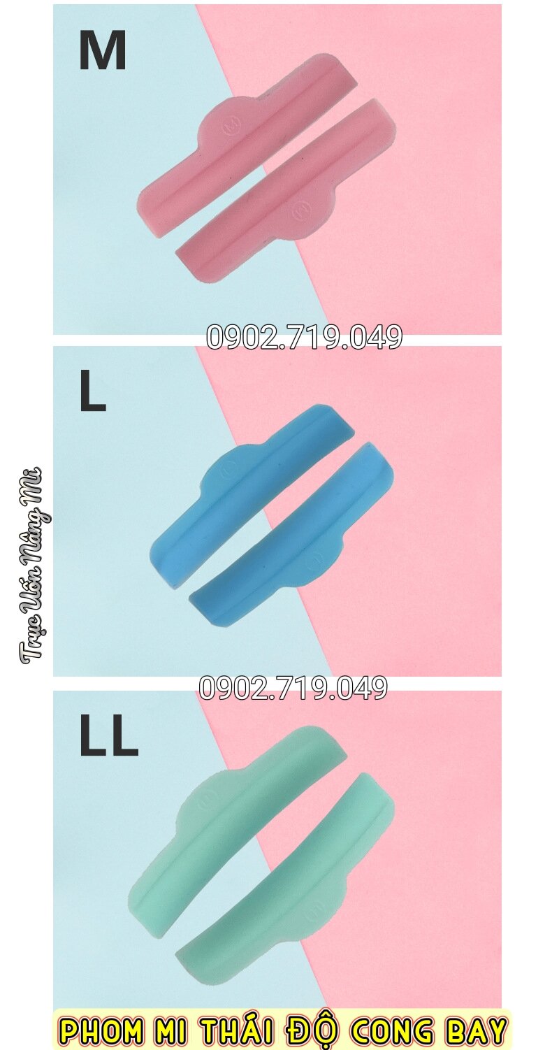 Trục uốn mi phom cong bay_Trục uốn silicon set 8 cặp (5 đôi trên + 3 đôi dưới)