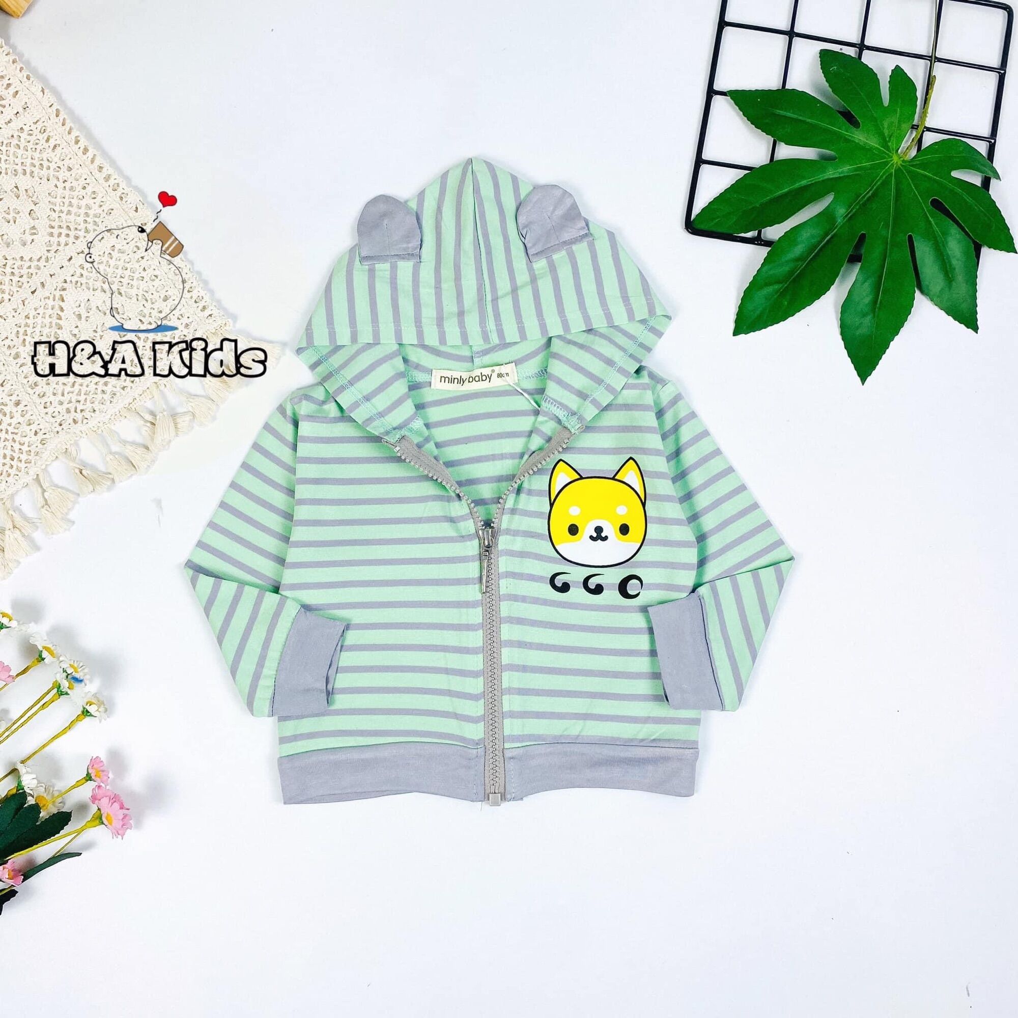 Áo khoác sọc cho bé trai và gái