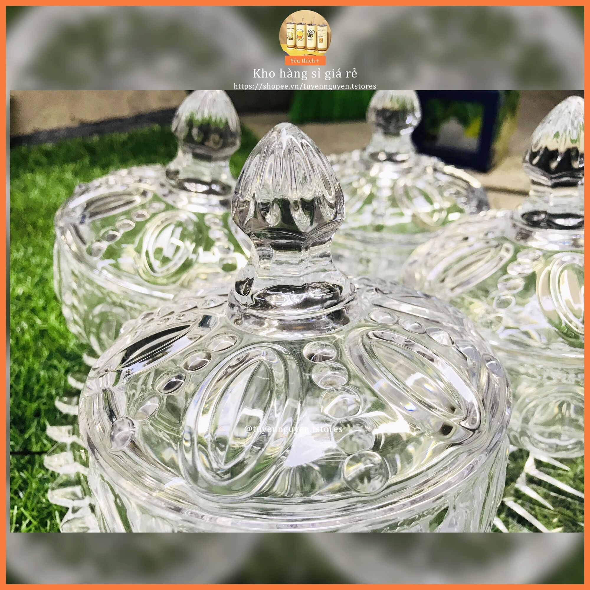 Thố mứt thuỷ tinh (1 thố) cao cấp 704AB