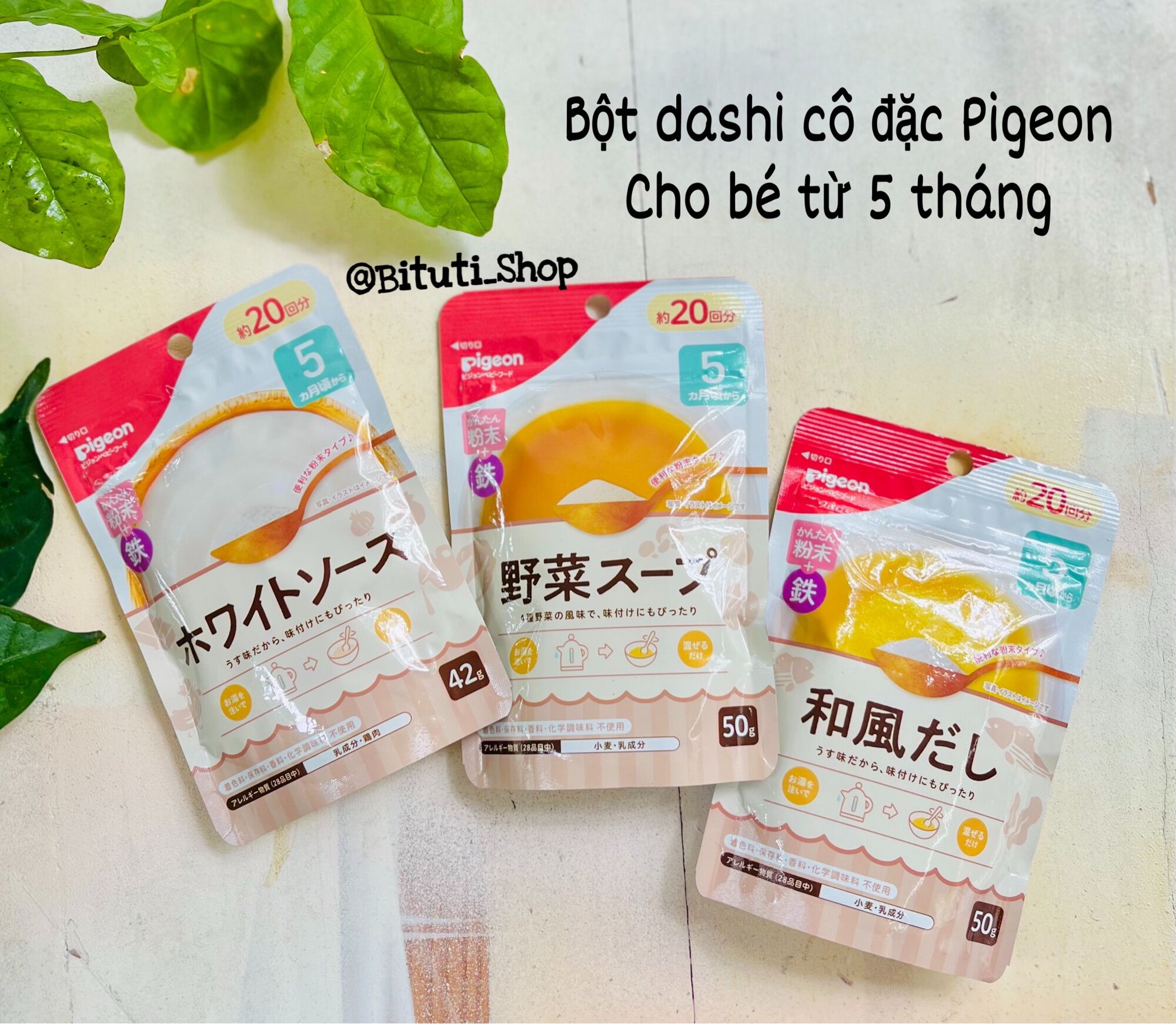 Bột nêm dashi pigeon nhật cho bé ăn dặm từ 5 tháng