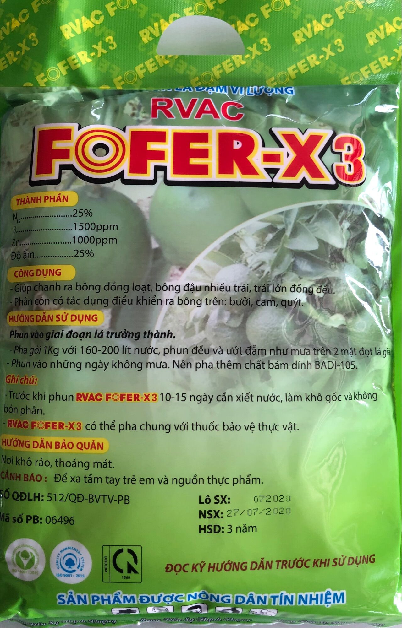 Fofer X3/Siêu ra hoa Chanh Cam Quýt Bưởi