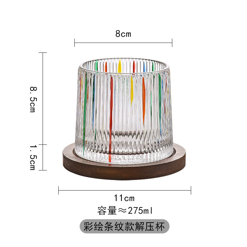 Ly Thủy Tinh Vẽ Tay Nhiều Màu Ly Rượu Tây Ly Rượu Có Đế Gỗ Ly Giải Nén Xoay Sáng Tạo Cổ Điển Ý