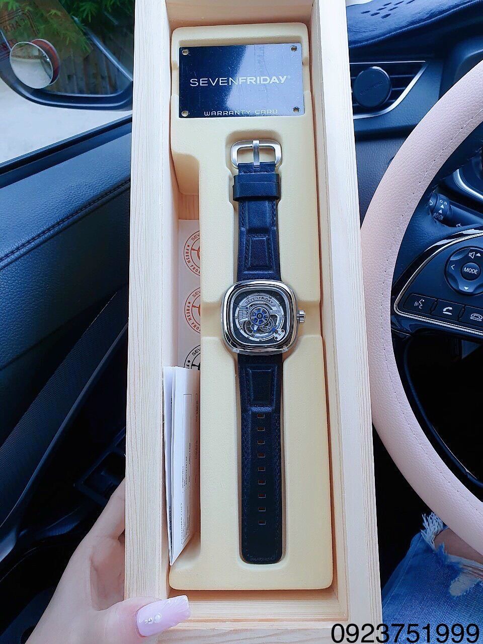 Đồng Hồ Nam SevenFriday Dây Da Đen Cao Cấp - Máy Cơ Automatic Nhập Khẩu