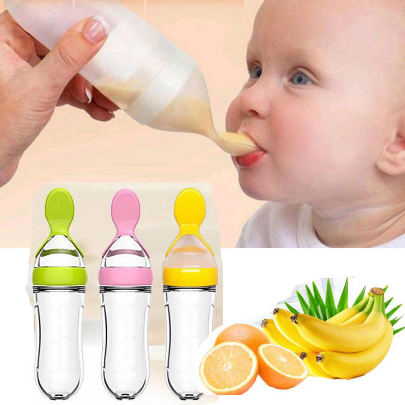 MIAOJIANHAN | Chai Sữa Bé An Toàn Tiện Dụng Đút Thìa Silicone