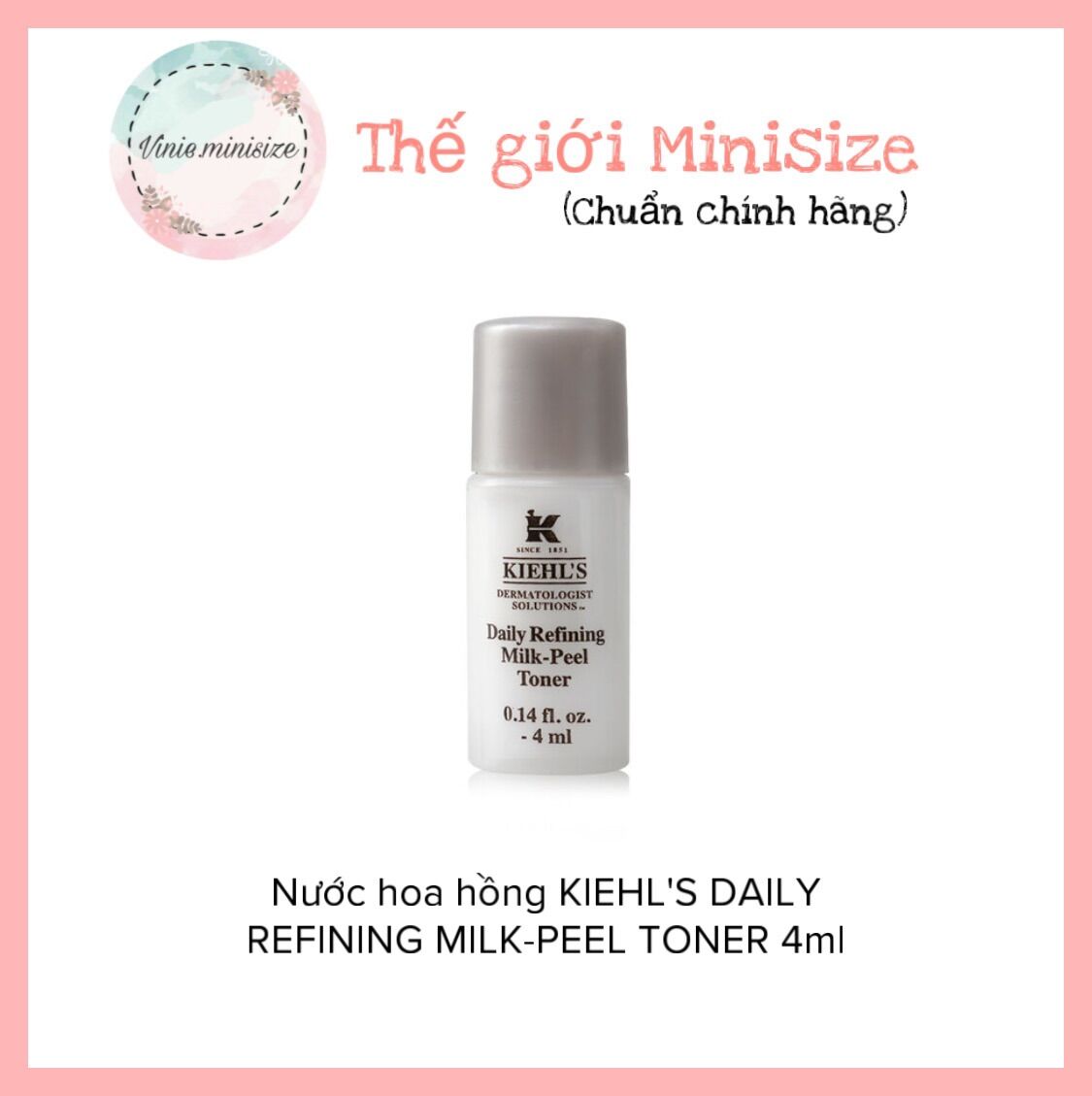 Nước hoa hồng kiehl's daily refining milk-peel toner 4ml | vinie.minisize