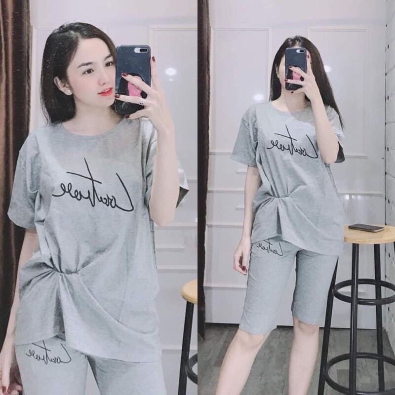 Đồ bộ nữ mặc nhà set bộ lửng thun cotton bộ đồ mặc nhà dễ thương bigsize tới 85kg