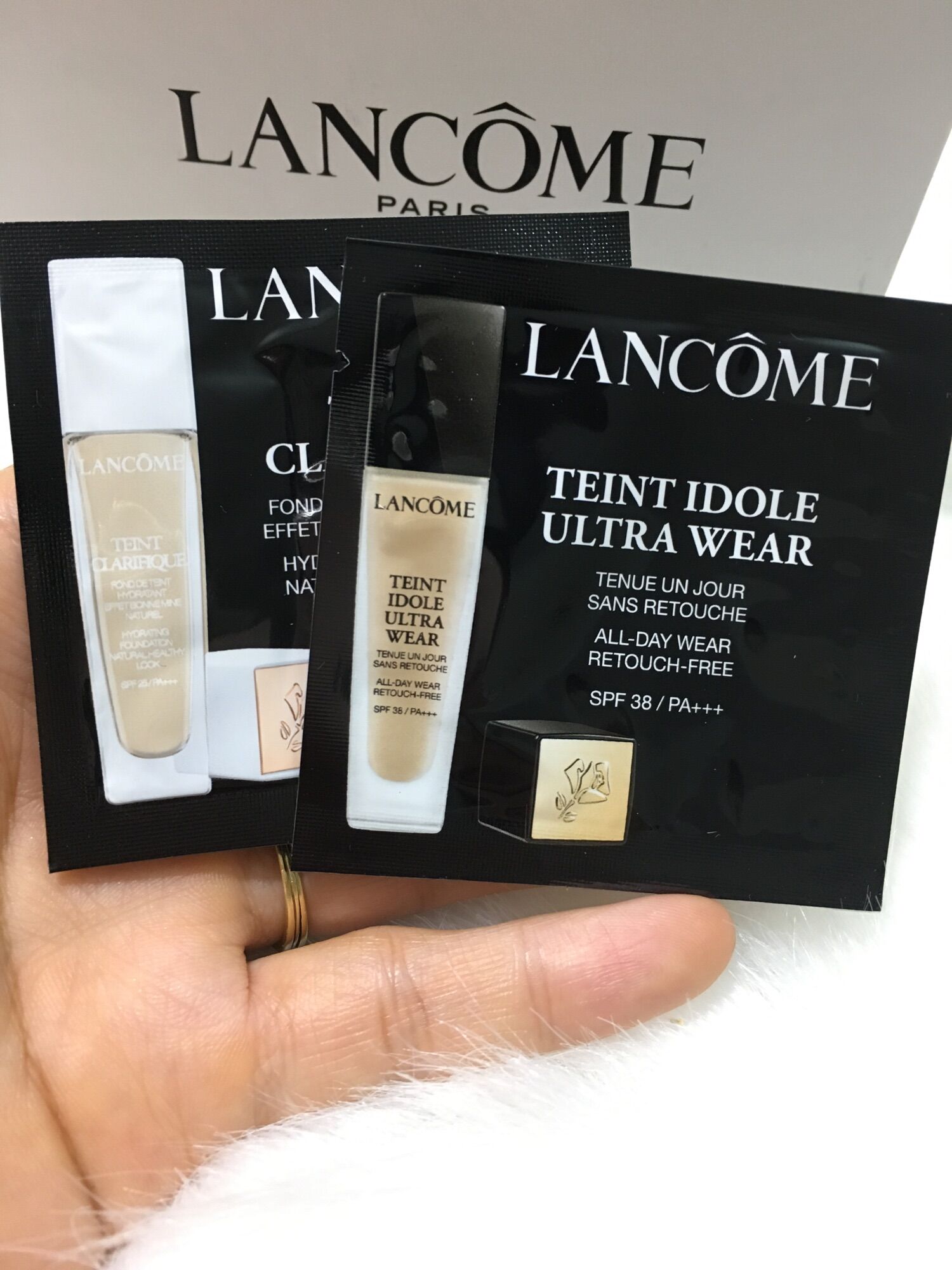 Combo 10 Sample kem nền trang điểm Lancôme 1ml màu 01/02 chính hãng siêu đẹp