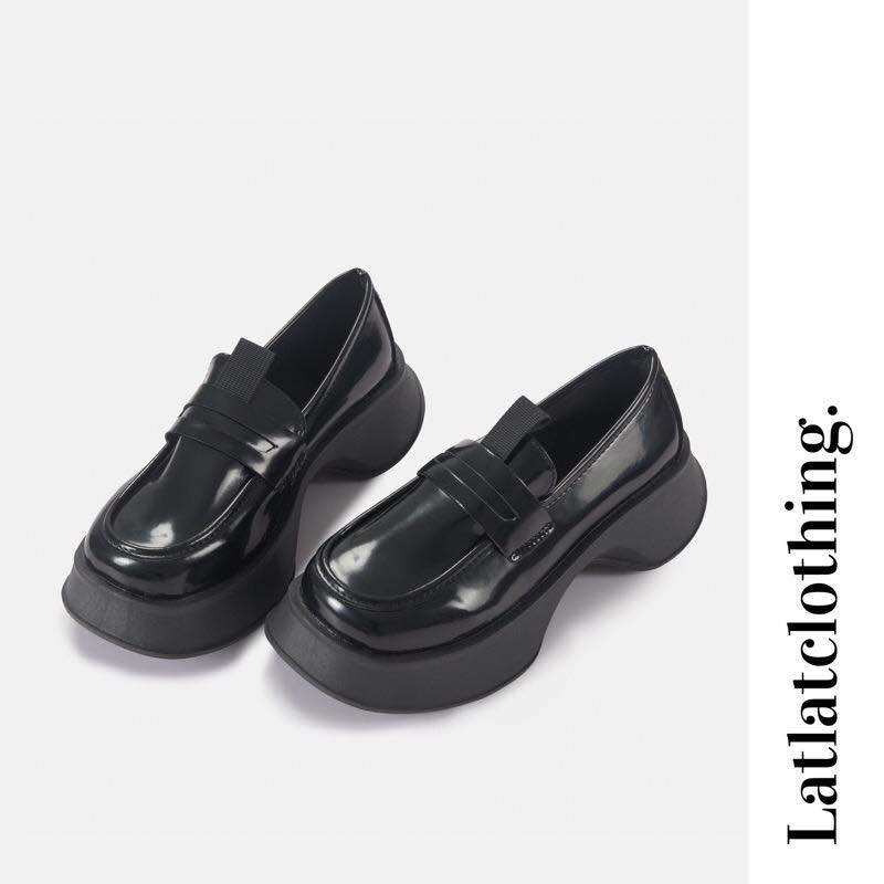 Giày Loafer Basic PU- Giày Loafer cổ điển đế cao 5cm dễ mang thời trang dành cho nữ siêu rẻ - Giày loafer nữ