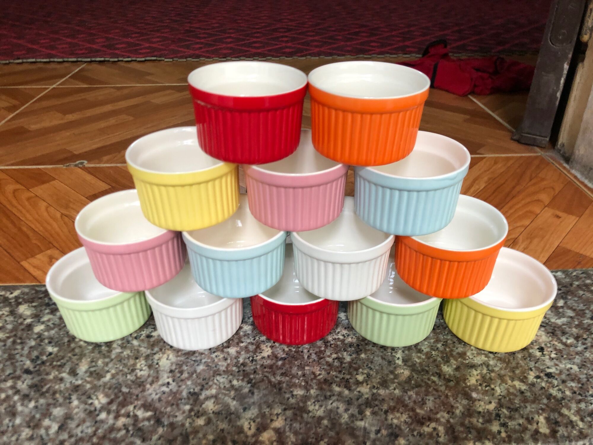 Hũ sứ merakin 🍓sale🍓 cốc sứ khuôn sứ làm bánh flan caramen dụng cụ làm bánh, ramekin đa sắc chịu nhiệt bỏ lò