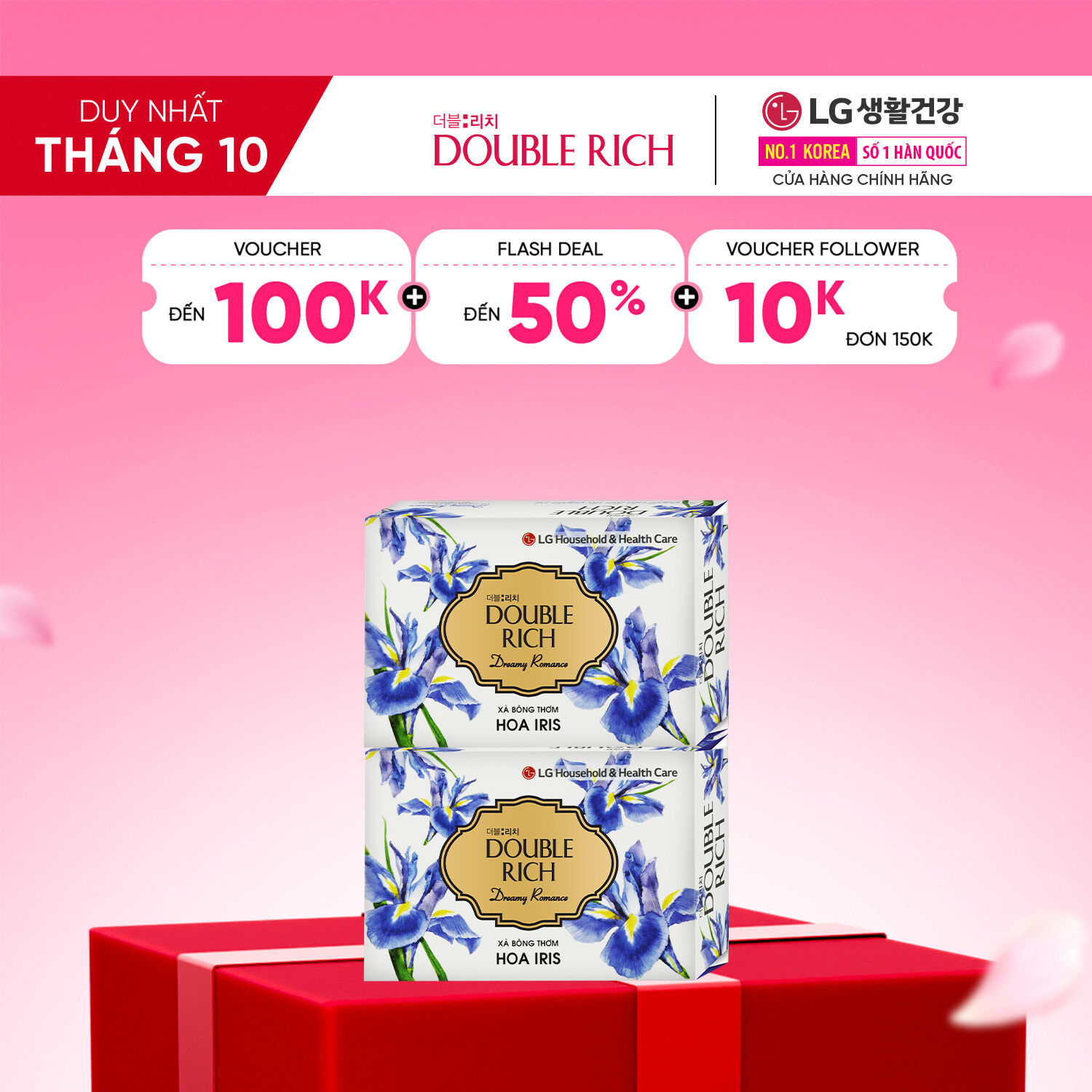 Combo 2 Double rich Iris (Dreamy Romance) Soap 90G NEW