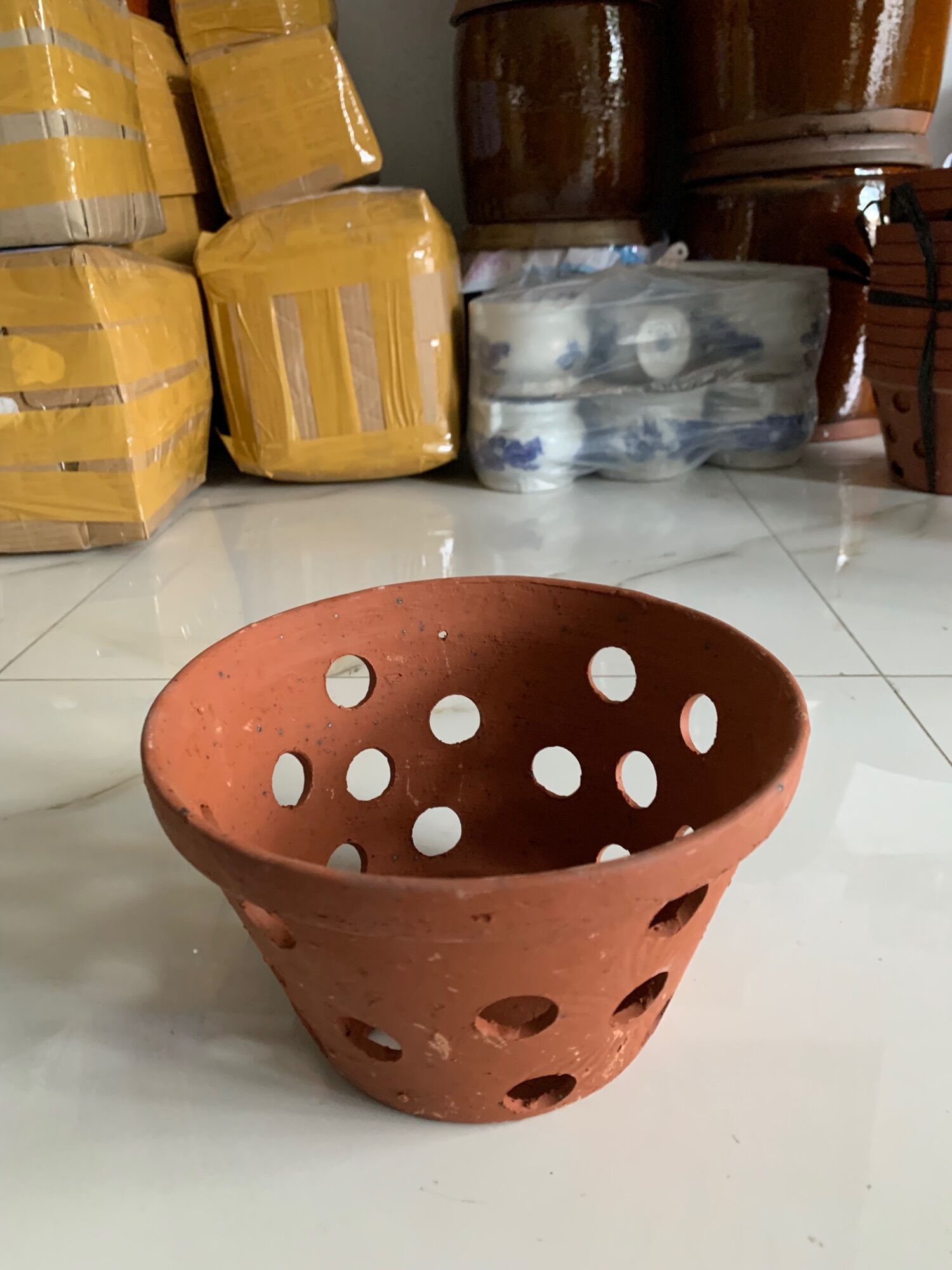 Chậu lan đất nung 17cm (combo 10 cái)