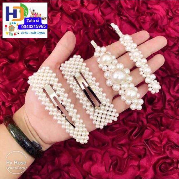 SET 4 kẹp tóc ngọc trai nhân tạo hàn quốc