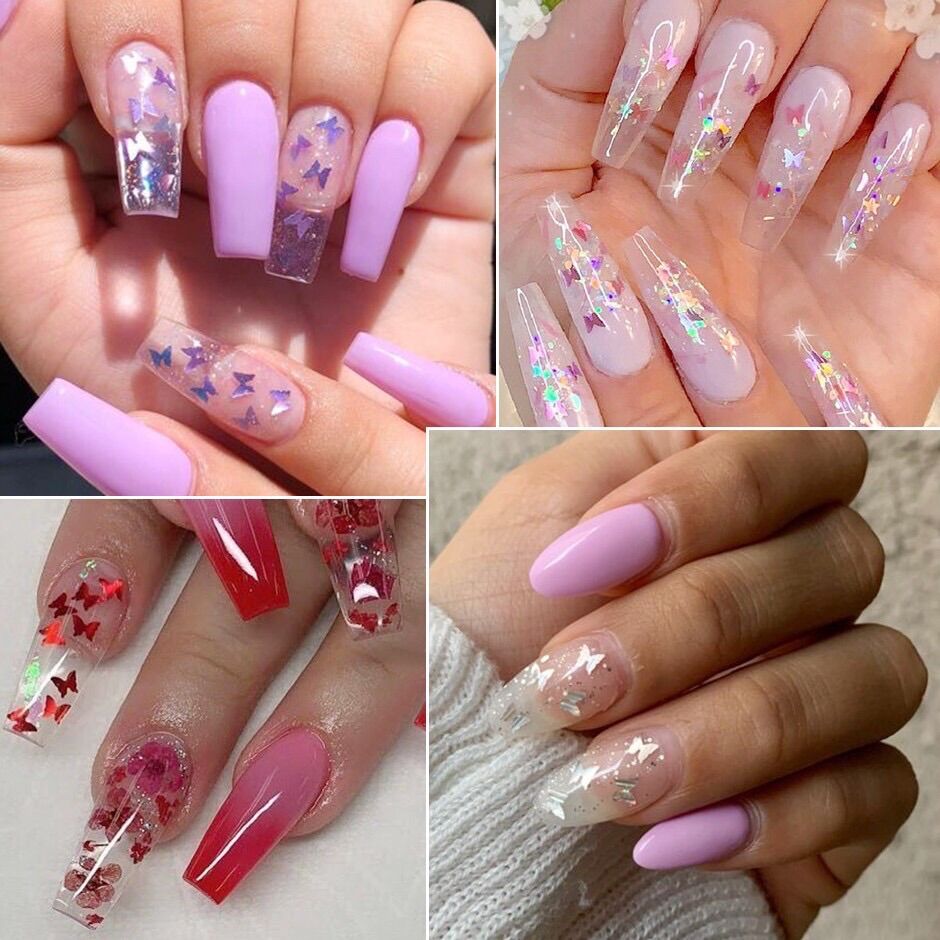 Bướm trang trí móng, bướm ẩn nail