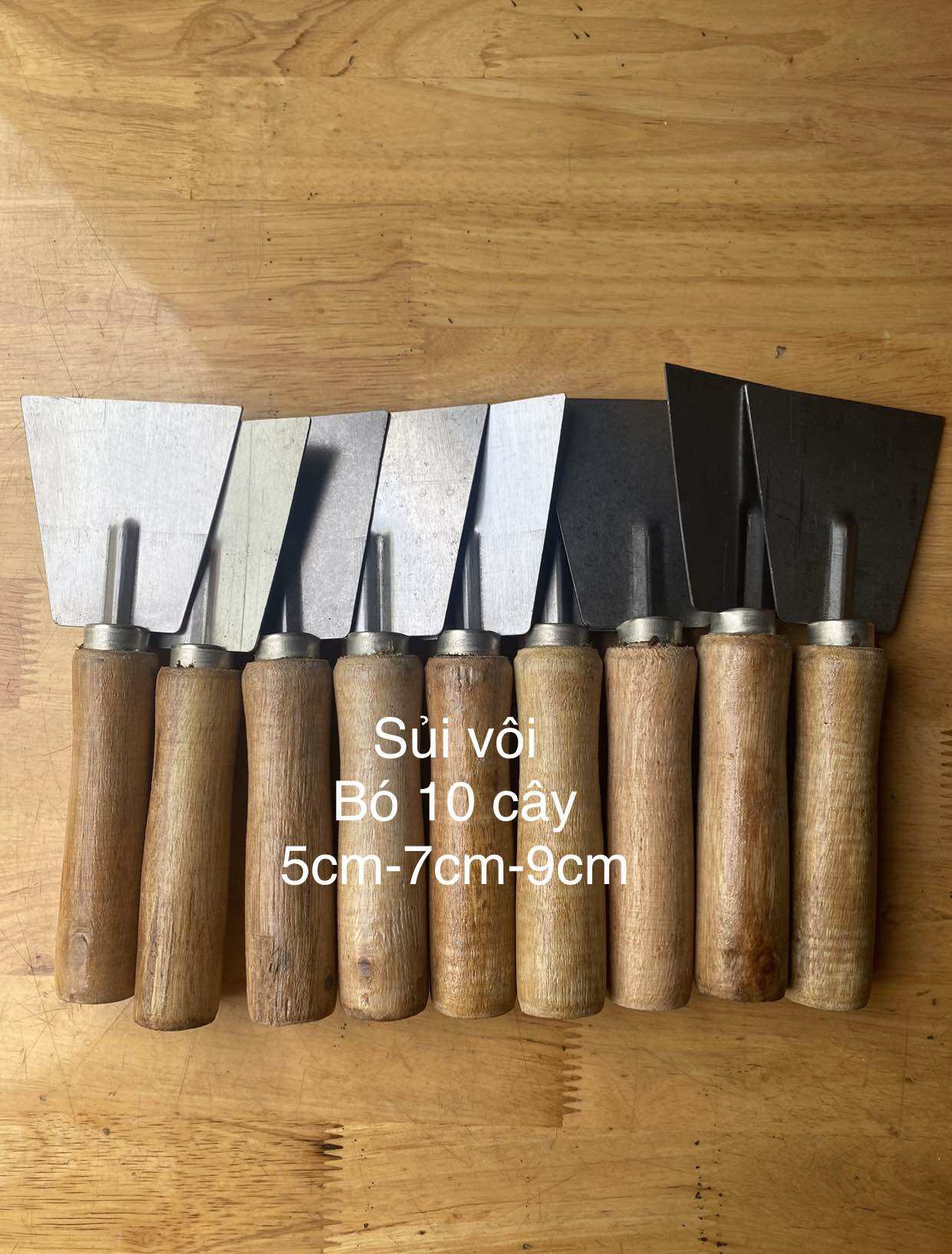 Sủi vệ sinh tường và mặt phẳng cán gỗ 5cm-7cm-9cm-Bó10cây