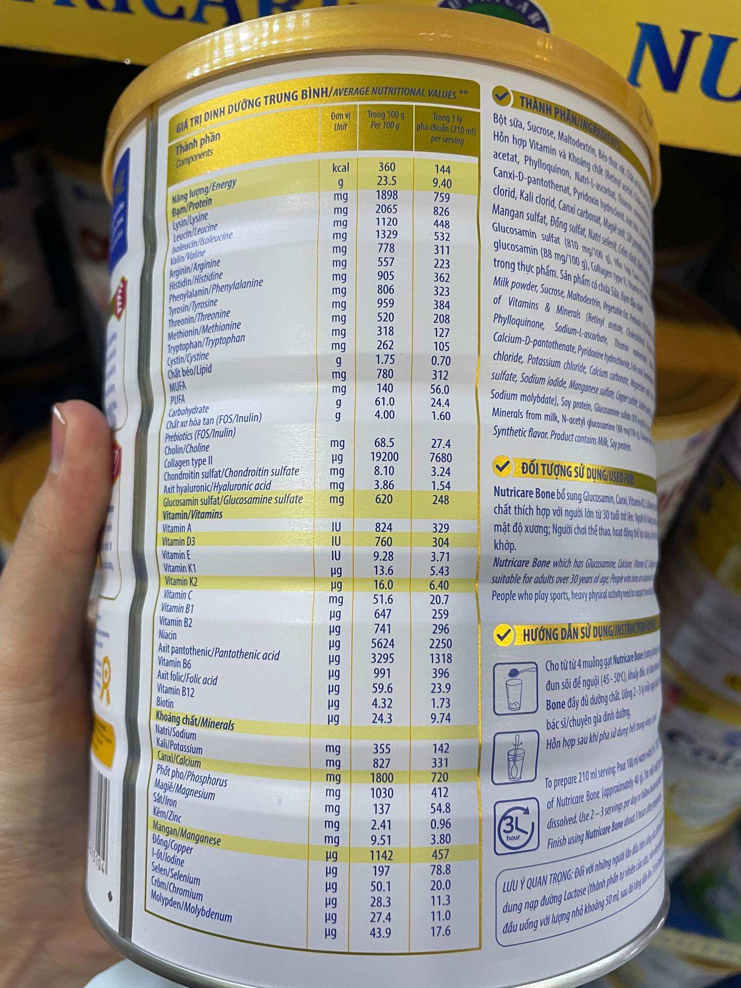 [Date 2025] Sữa bột Nutricare Bone Phòng ngừa Loãng Xương (900g)