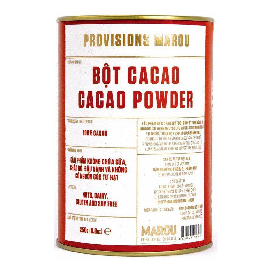 Bột cacao Marou nguyên chất (cacao powder) lon 250g