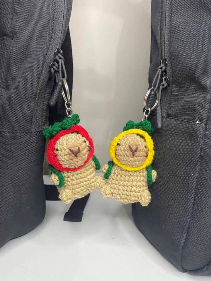 [FOLLOW SỐP TẶNG QUÀ]Móc khóa bằng len couple cặp đôi Valentine bán theo cặp cho người yêu bạn thân 8/3
