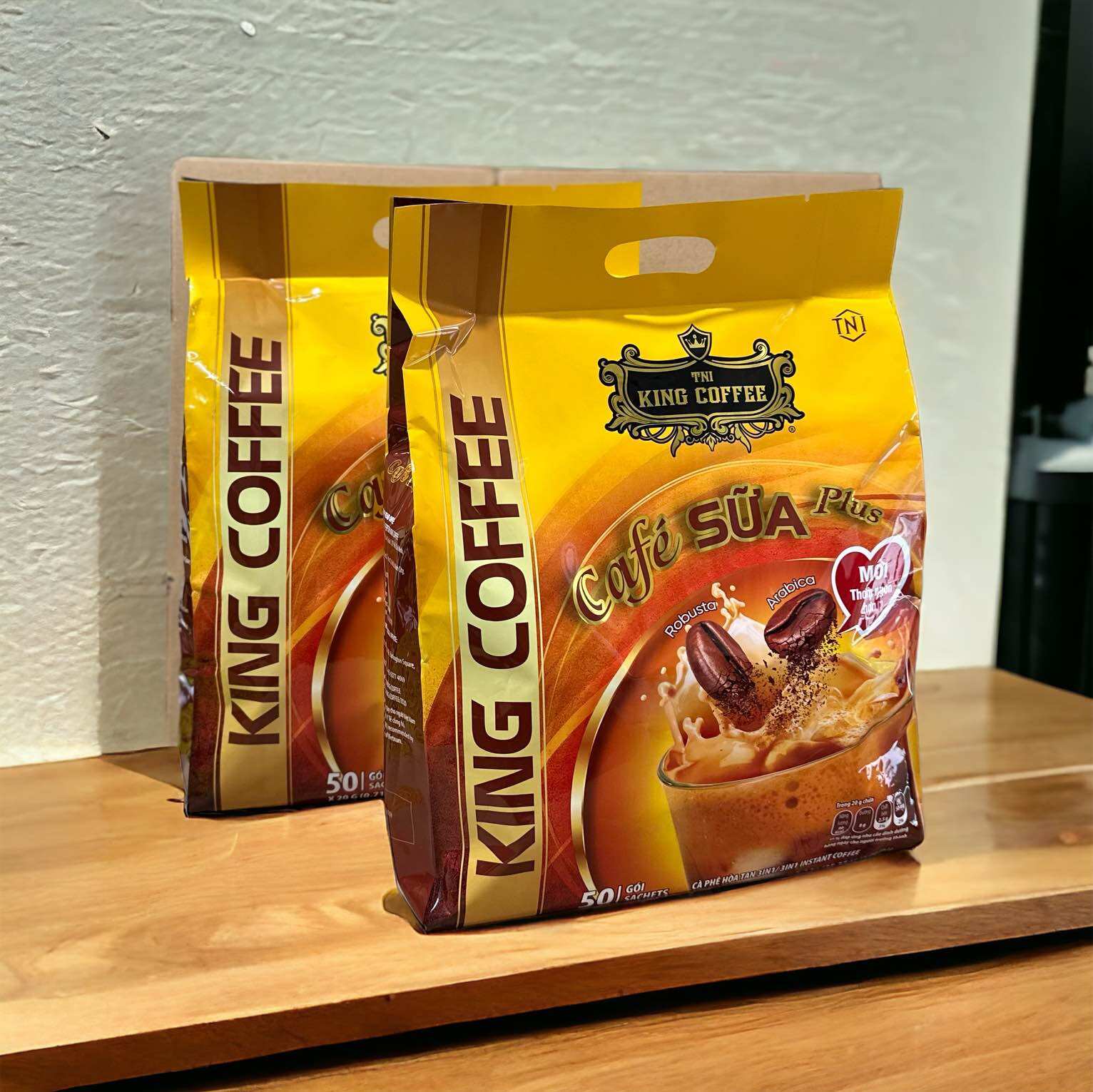 Cà phê sữa hòa tan king coffee - túi 50 gói