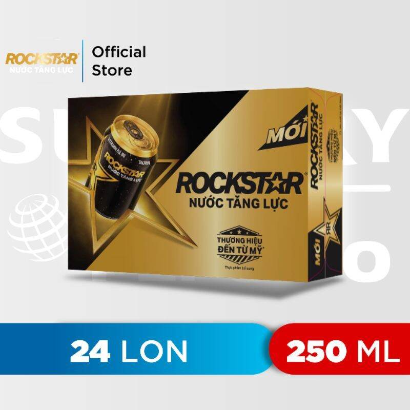 Thùng 24 lon NGK Rock Star nước tăng lực từ Hoa Kì 250ml