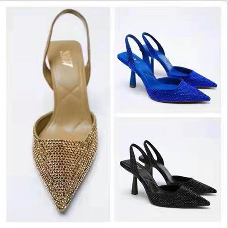 Guốc cao gót đính đá Zara