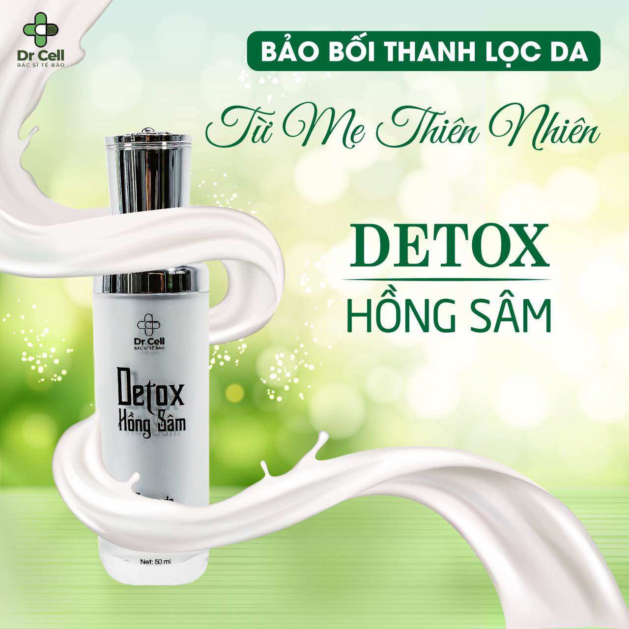 Detox hồng sâm dr cell tái tạo da, sạch nám da khoẻ trắng hồng 50ml