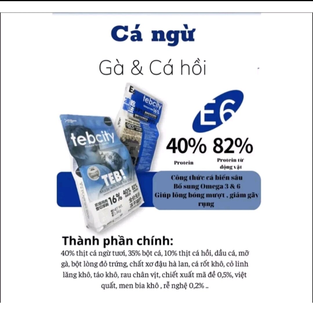 Thức ăn cho mèo hạt Teb Citi gói 1.5kg- Thức ăn hạt mix toping cho mèo