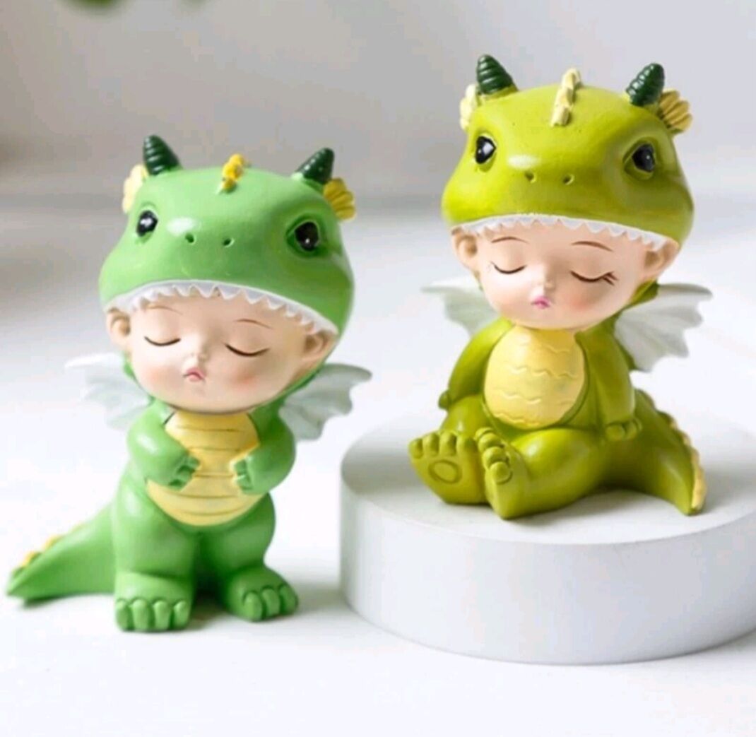 Combo 10 em bé khủng long trang trí bánh kem, em bé khủng long nhí