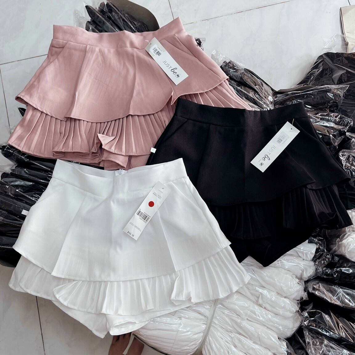 Chân váy 2 tầng dập ly