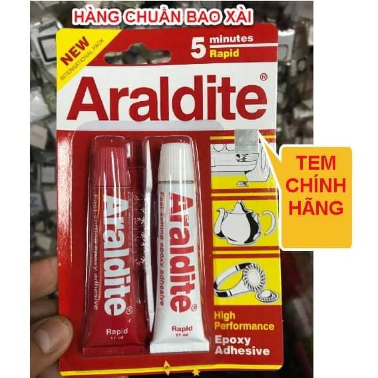 Keo dán chống nước cho đồng hồ,keo Araldite chống nước có tem chống giả