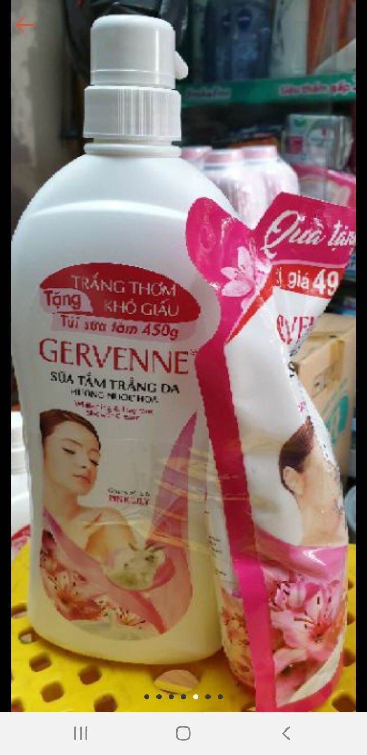 Sữa tắm gervenne 1200ml + tặng bịch 450g