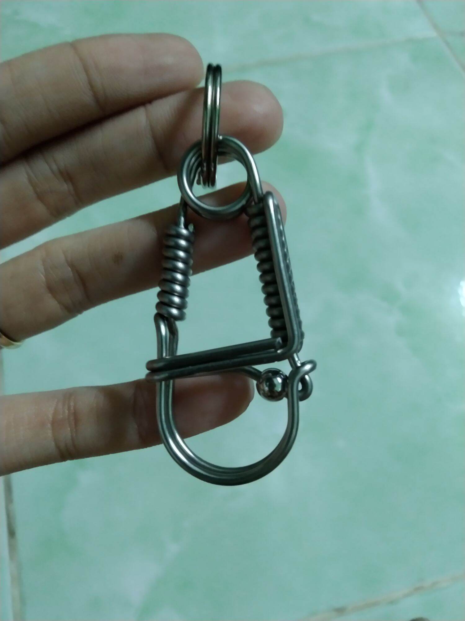 móc khóa inox phối bi combo 2 cái
