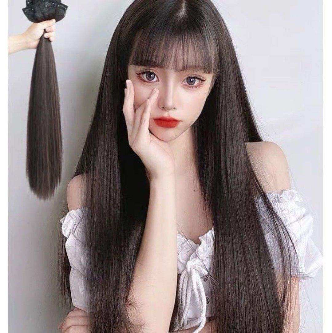 tóc giả sét phồng thẳng dài 60cm