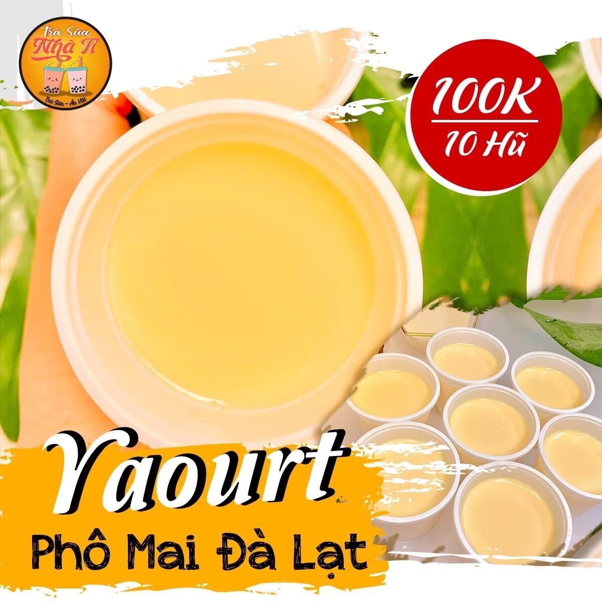 Set yaourt phô mai đà lạt chỉ 100k/10 hũ
