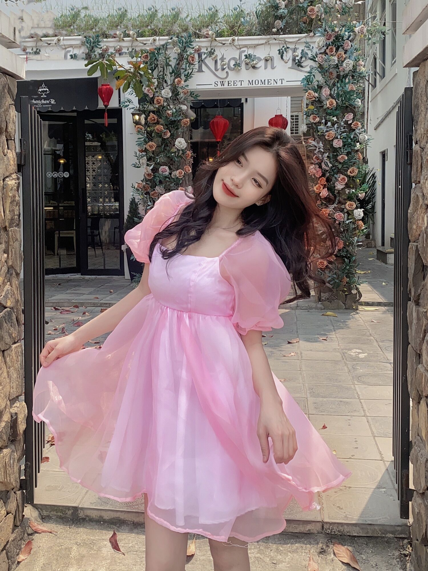 Đầm babydoll xòe công chúa mây