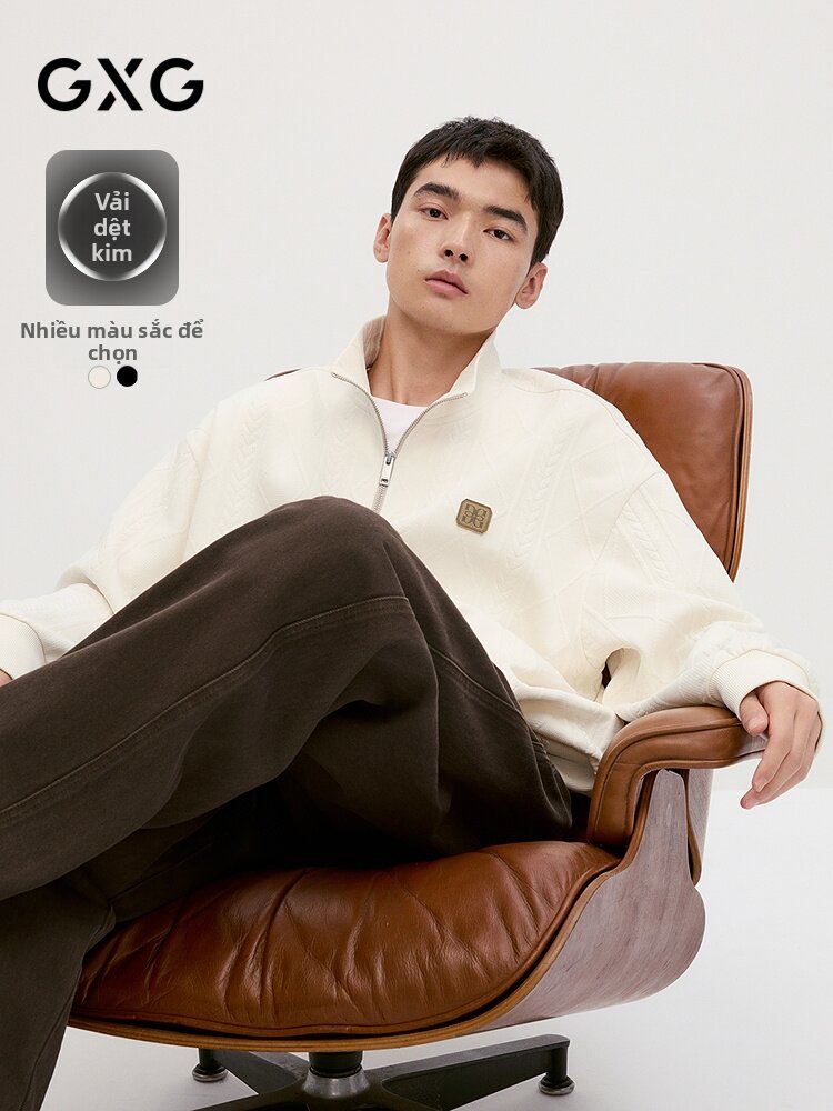 GXG | Knit Fabric Retro Embroidered Commuter Hoodie Giá 1,383,000 Đồng*Miễn phí vận chuyển