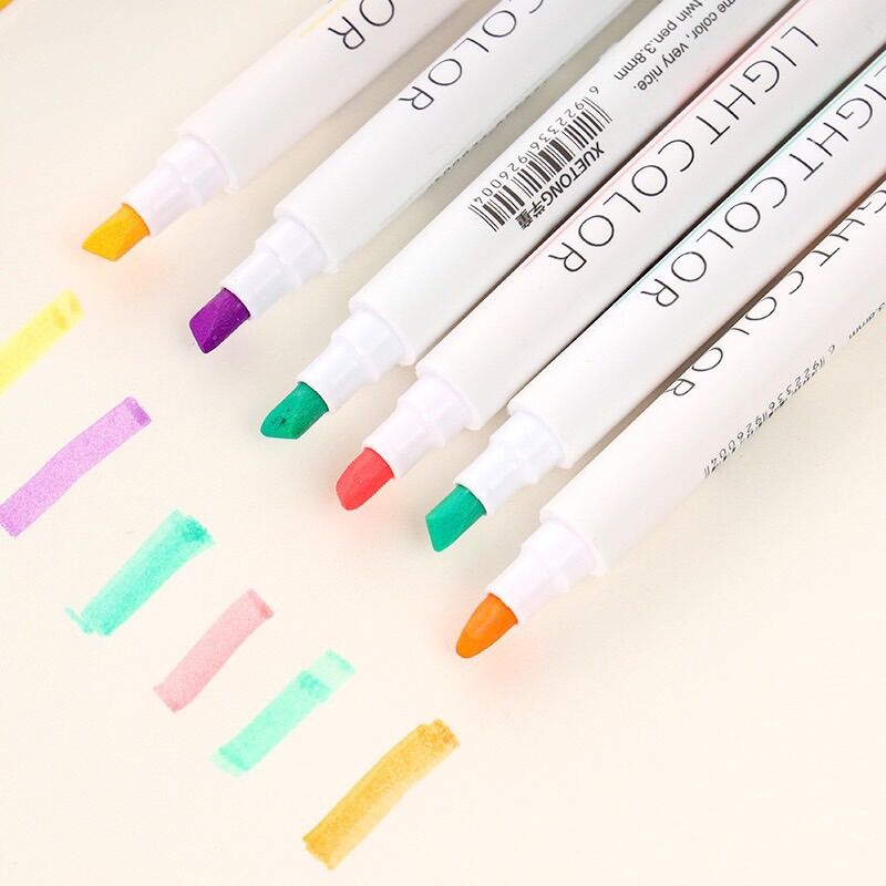 [HCM] Bộ Bút Lông Hai Đầu Bút Đánh Dấu Đầy Màu Sắc Bút đánh dấu highlight dạ quang màu pastel siêu đẹp