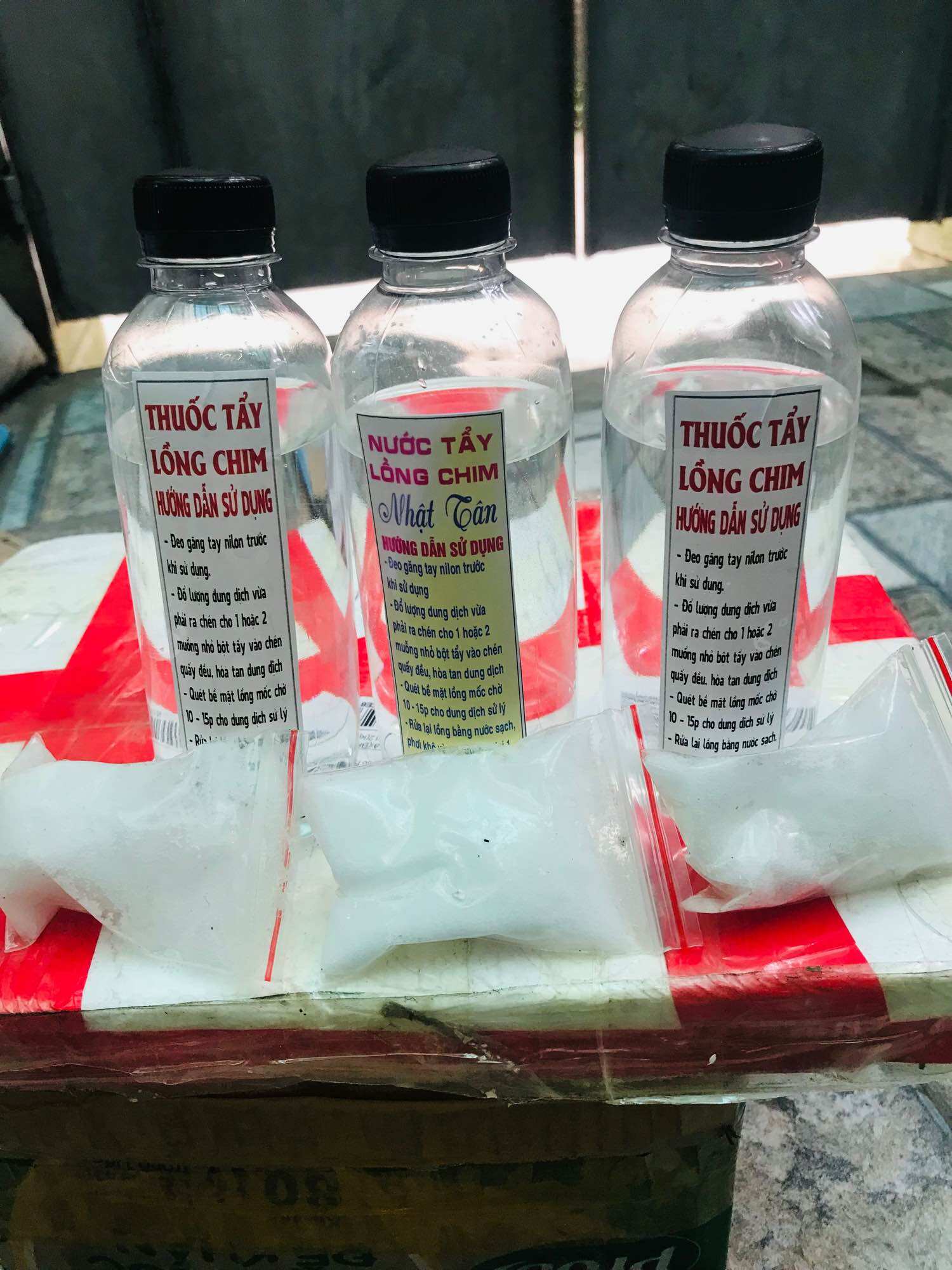 Combo tẩy mốc +dầu quét lồng chim