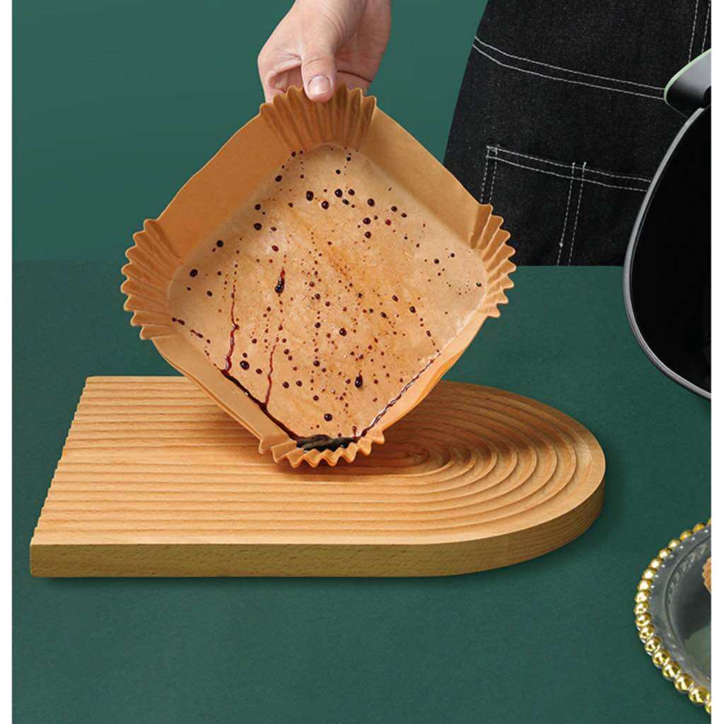 Bộ 50 Khay Giấy Lót Chống Dính Nồi Chiên Không Dầu Hình Vuông La Fonte -004350-BRO