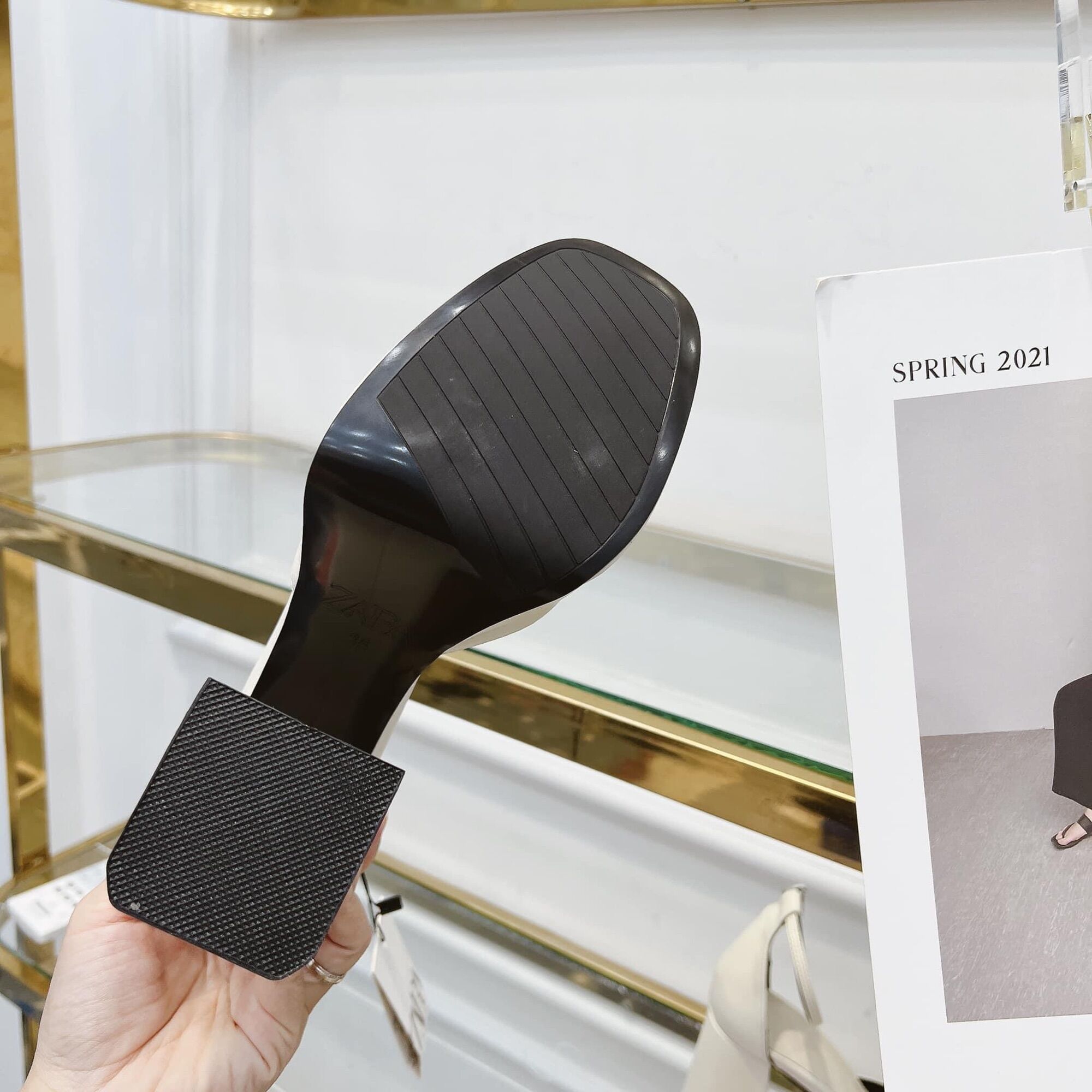 [Hàng sẵn] Giày cao gót Zara cao 12cm full box ( màu trắng)