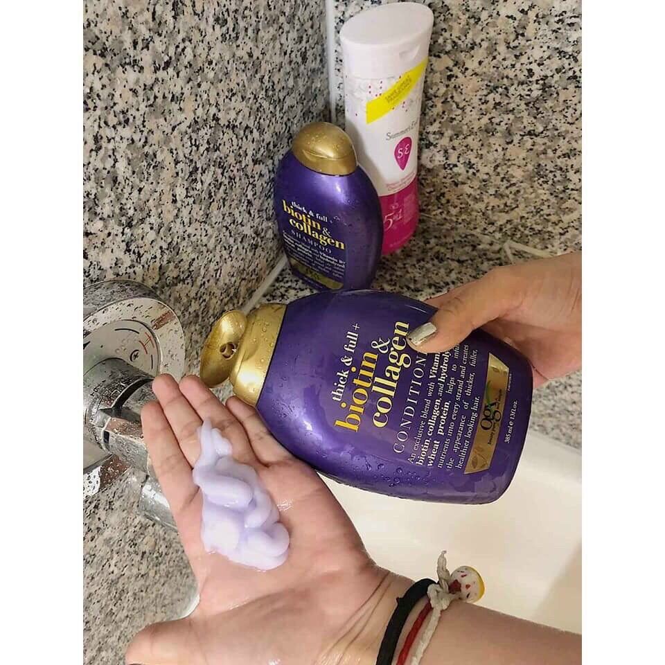 Cặp Gội - Xả Biotin & Collagem Tím chai 385ml - cuahangthienduc