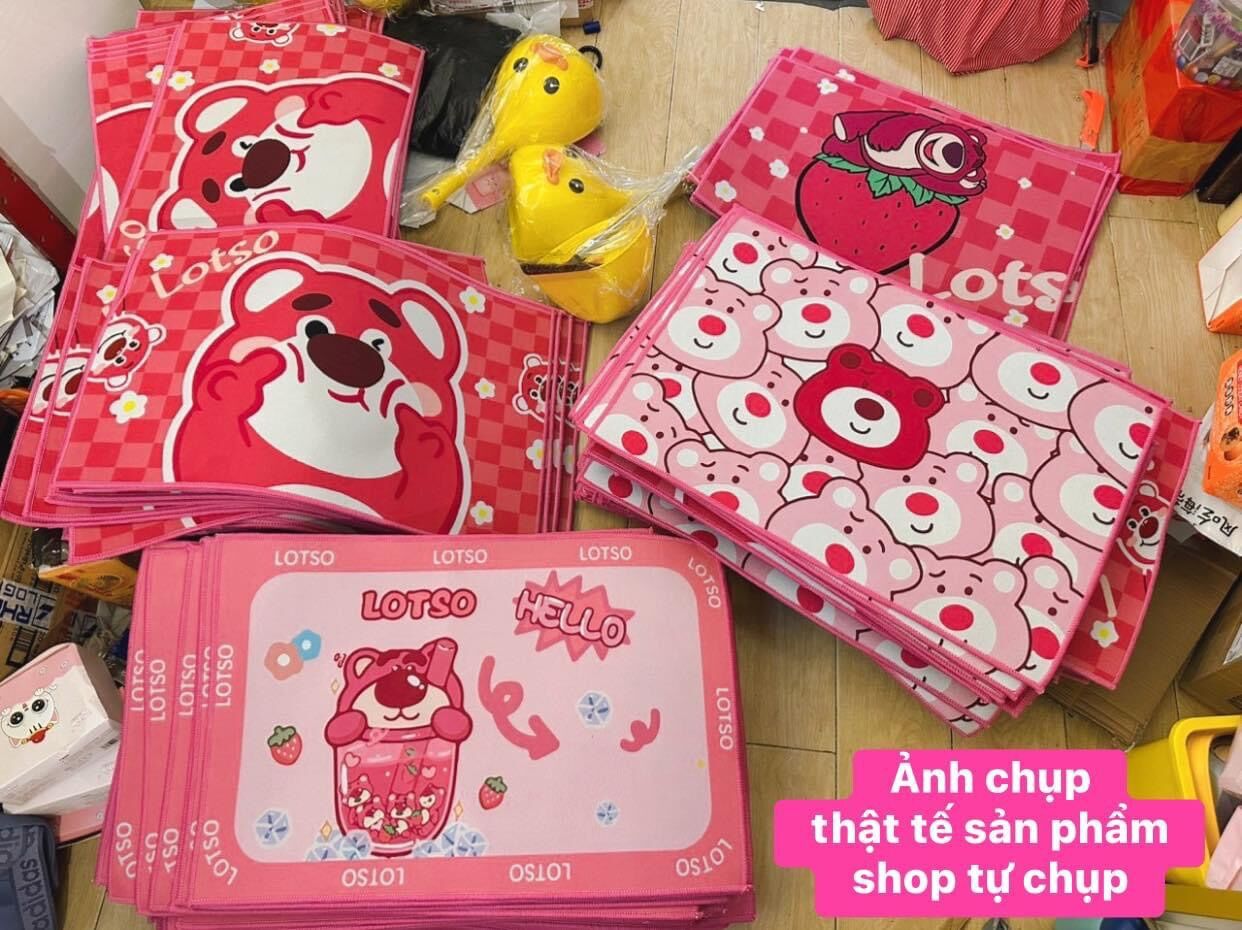 thảm chùi chân gấu dâu siêu dễ thương