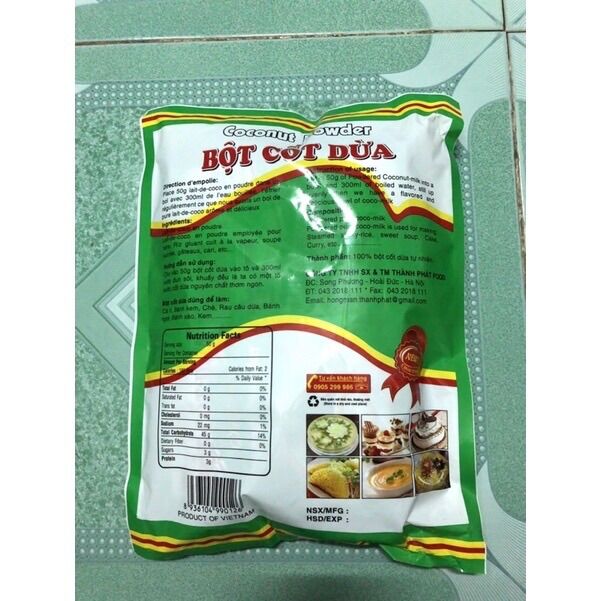 Bột cốt dừa nguyên chất Thành Phát bịch 10 gói x 50g (500g)