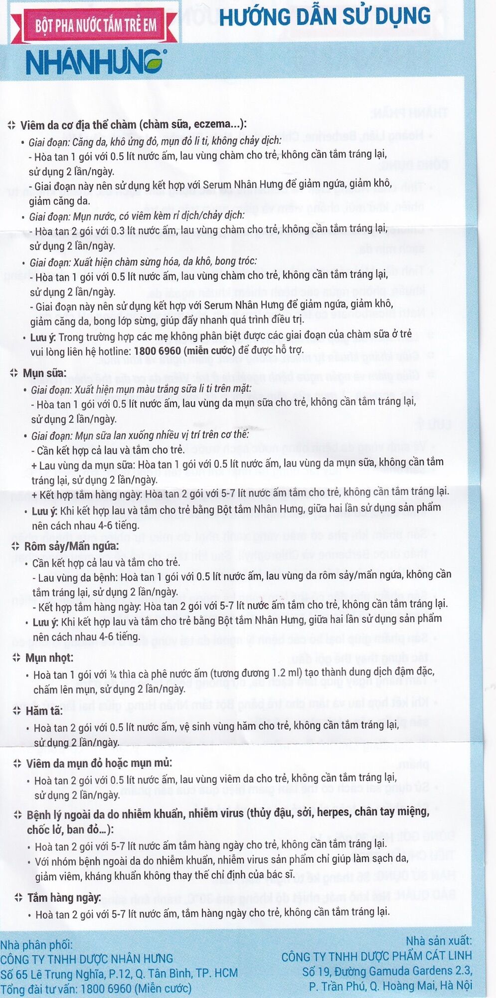 Bột Tắm Nhân Hưng