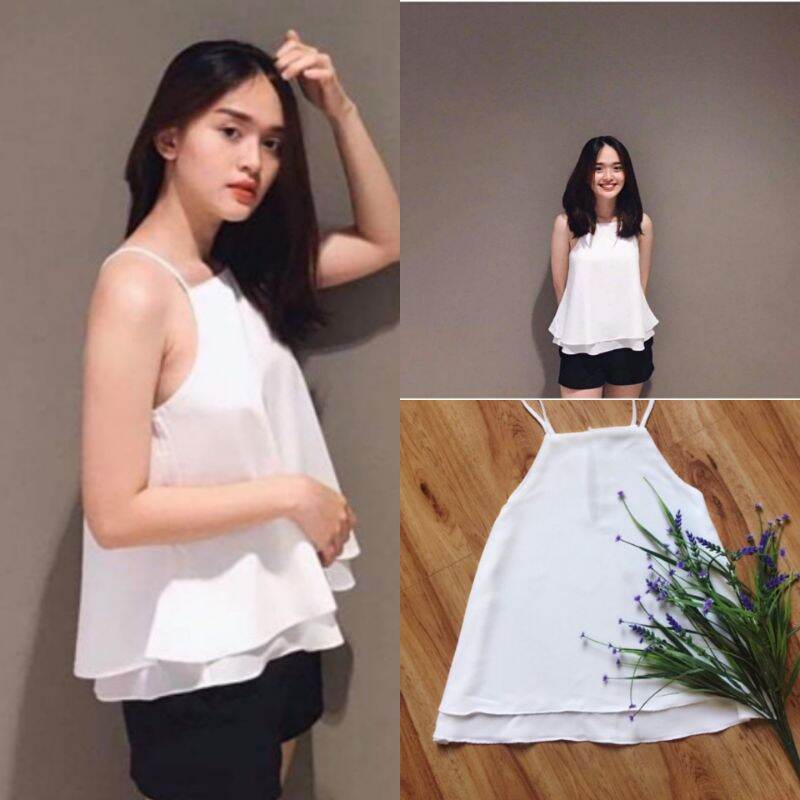 ❤️áo dây voan chiffon 2 lớp❤️