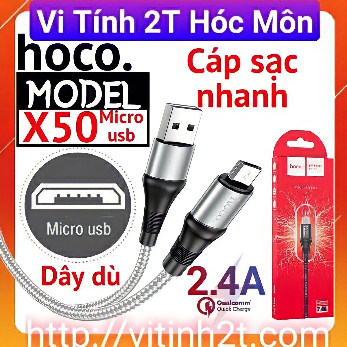 Cáp sạc nhanh Hoco X50 siêu bền