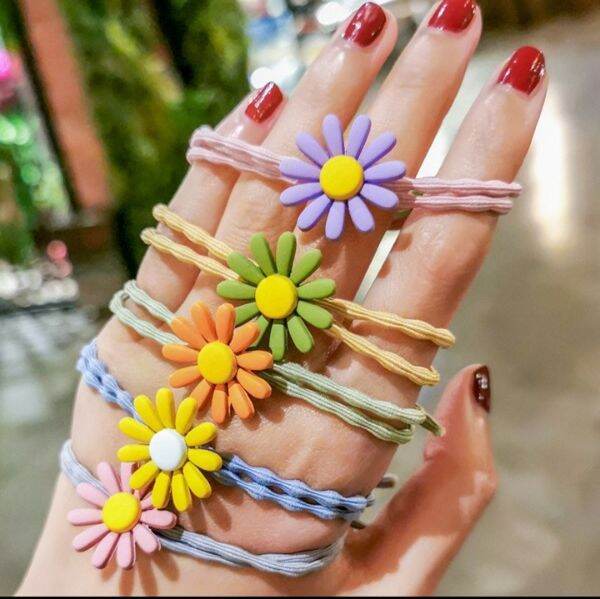 Combo 10 dây cột tóc daisy hoa cúc phong cách Hàn Quốc
