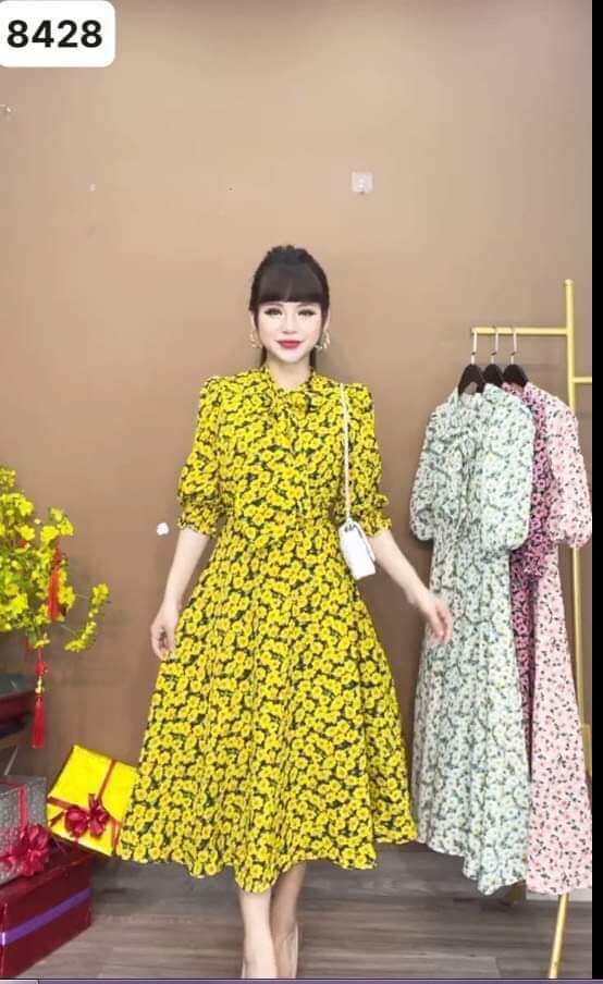 Đầm hoa cúc họa mi Monoco