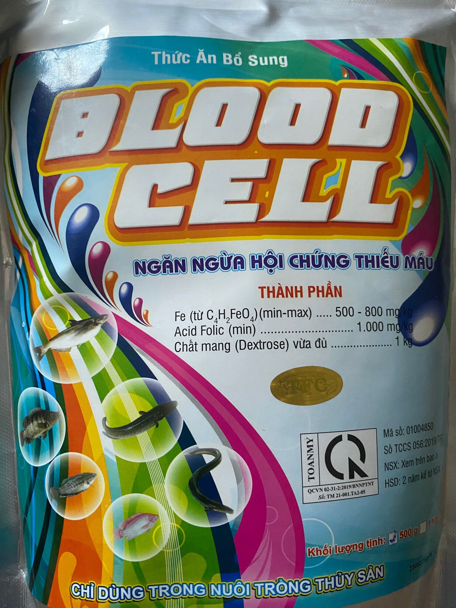 Blood Cell chống xỉu trên lươn, bổ sung sắt cho lươn cá ếch