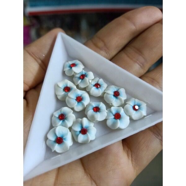 hoa bột trang trí nails 5 cánh combo 10 hoa